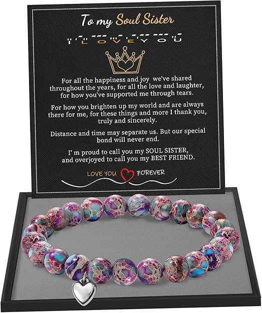 Stocking Stuffers for Teens, Christmas Gifts for Mom from Daughter Beaded Bracelets for Women Teen Girl Gifts Adjustable Charm Link Bead Birthday Graduation Gift for Her Girlfriend Sister