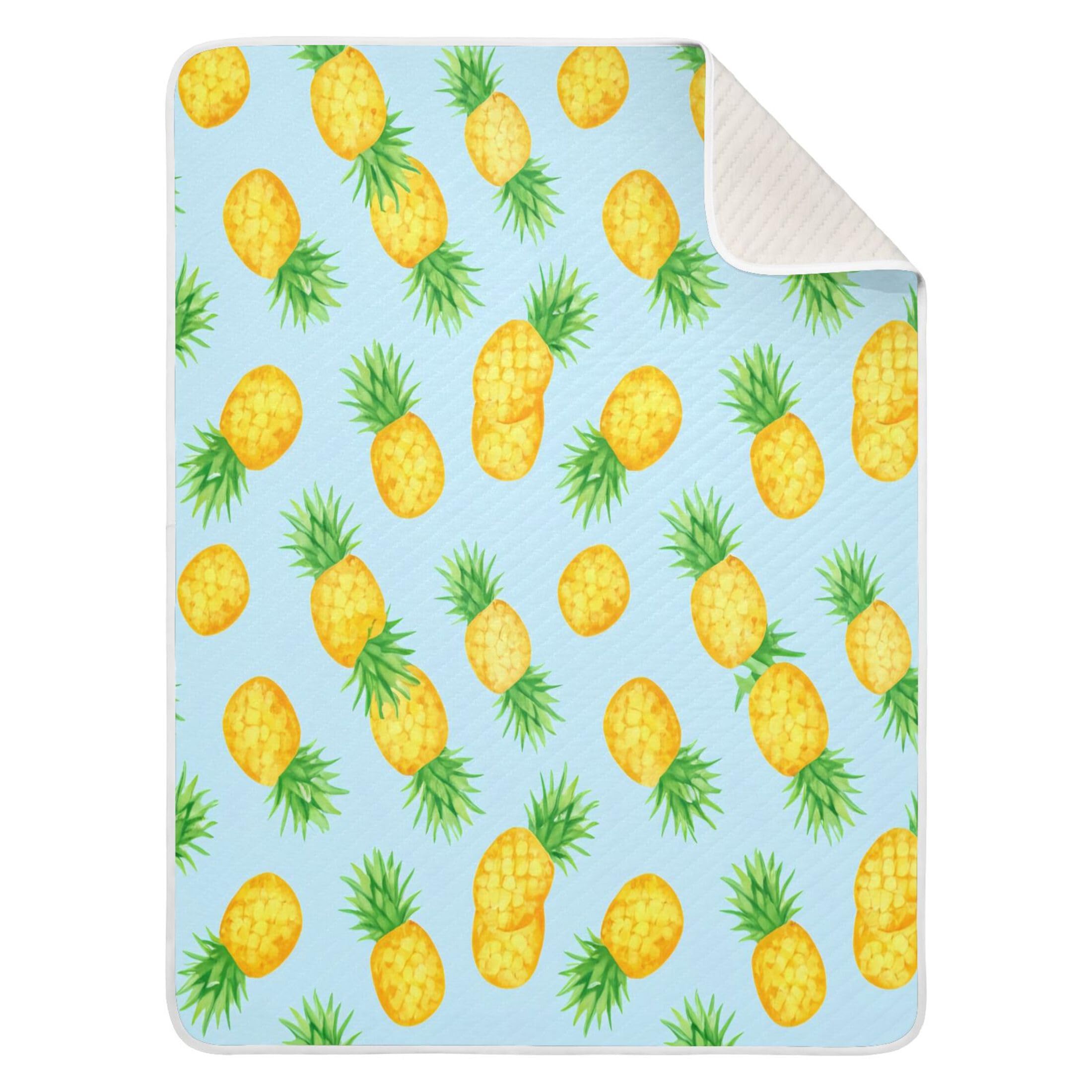 Burbuja Pineapples Baby Blanket for Boys Girls, Nursery Soft Warm Swaddling Receiving Baby Blankets, 30x40 in Toddler Blanket