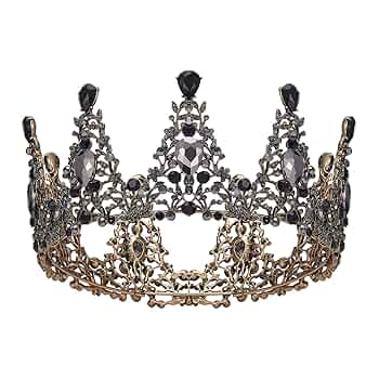 ティアラクィーン Amazon.com: AW BRIDAL Black Baroque Queen Crown for Women
