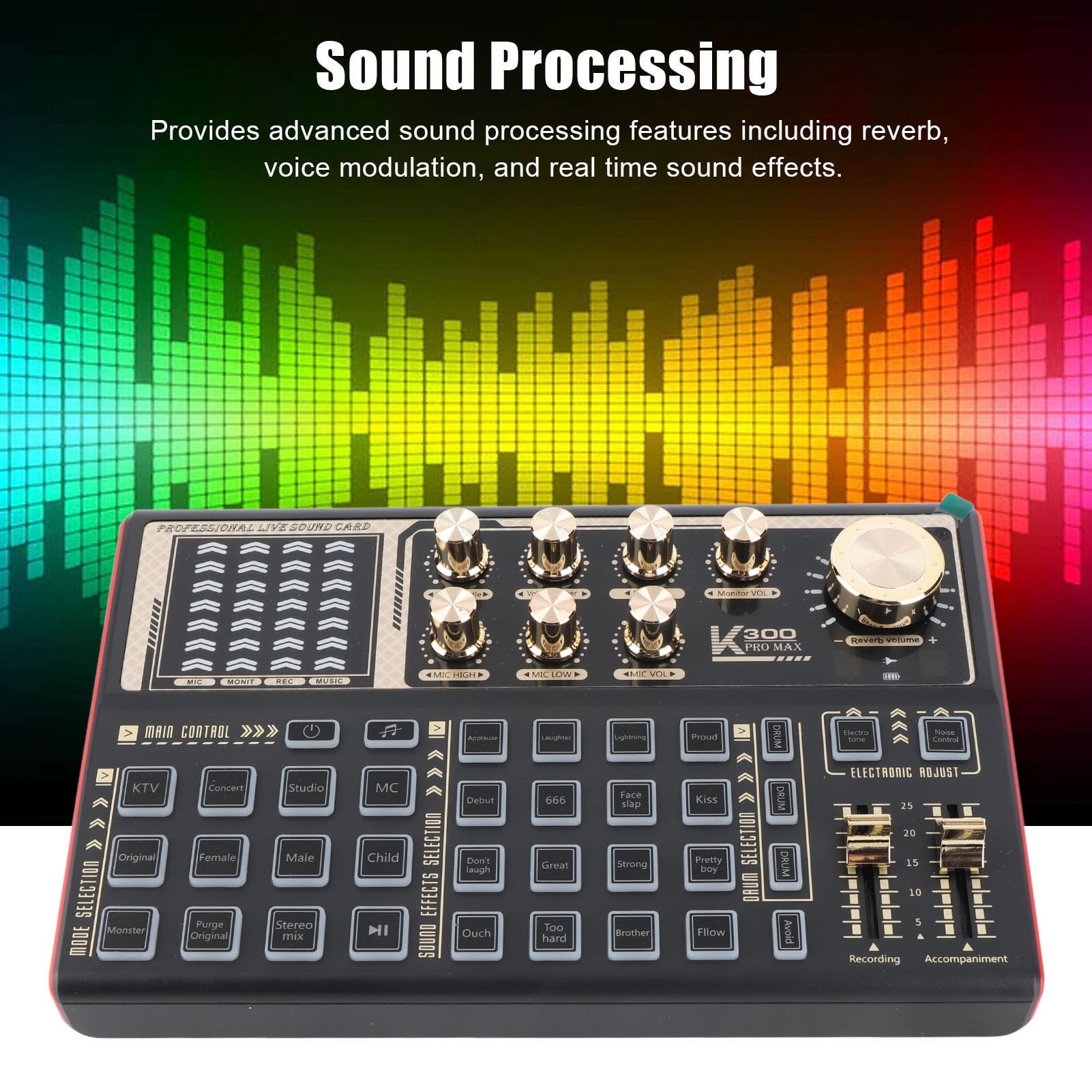 Scheda Audio Live con Mixer Effects Voice Changer - Scheda Audio Professionale per lo Streaming Recording Karaoke Gaming