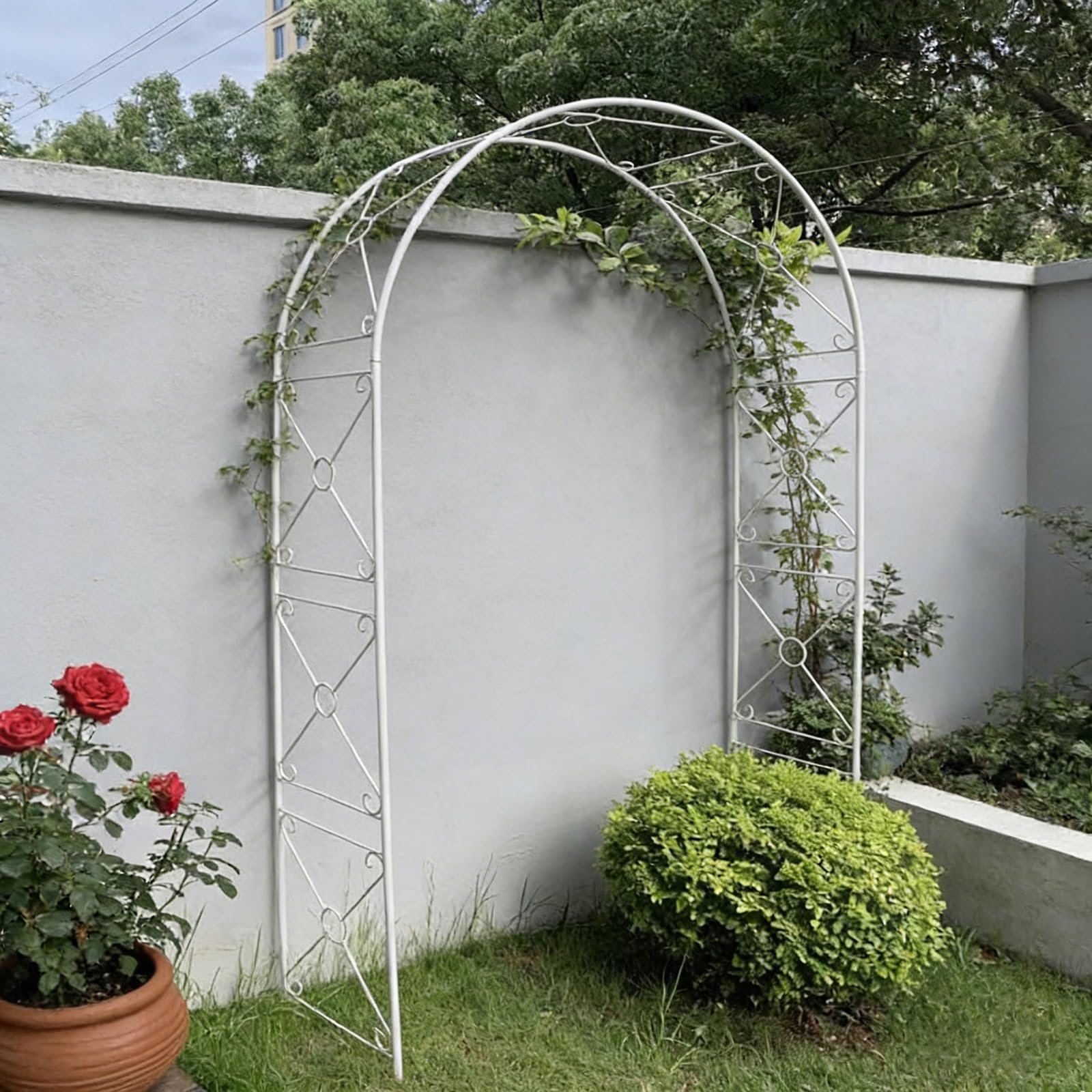 Arche de jardin en métal de 240 cm pour rosiers et plantes grimpantes