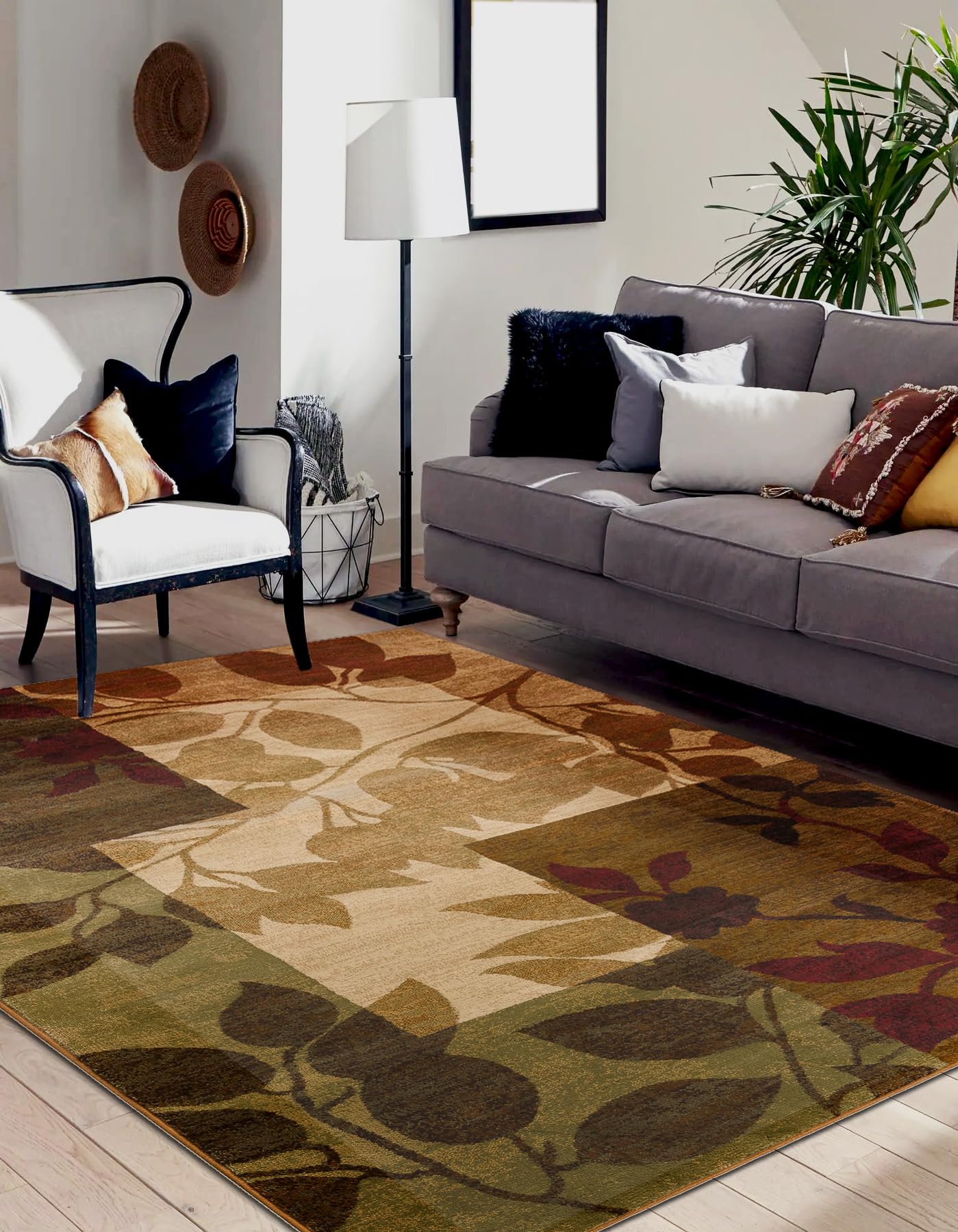 rugsx Tapis Classique Royal - Tapis Doux pour Salon, Chambre et Couloir, Beige/Vert 100x200 cm