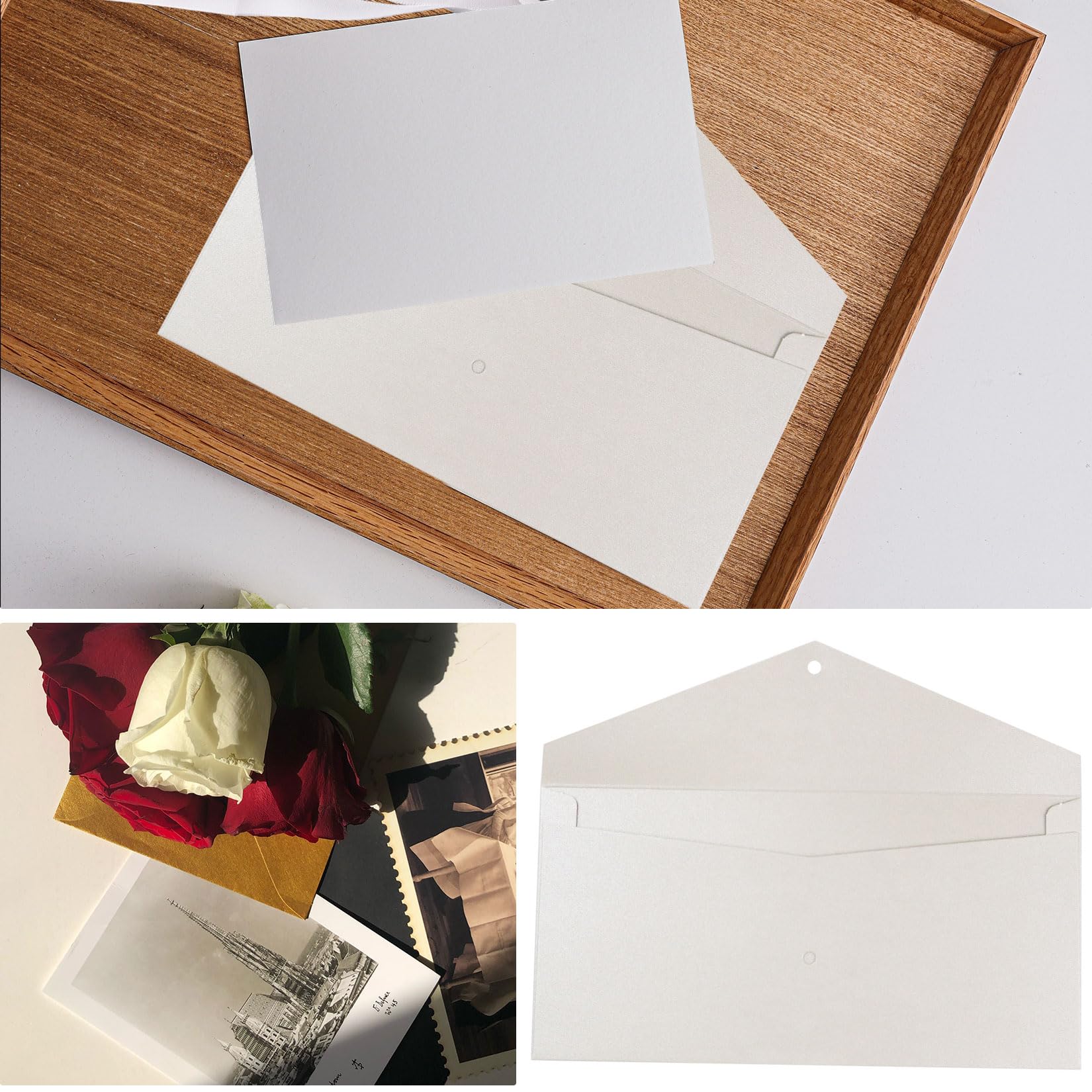 4 Schwarze Kraftpapier-Umschläge Mit Bändern – Vintage-Look Für Einladungen, Grußkarten & Geschenke