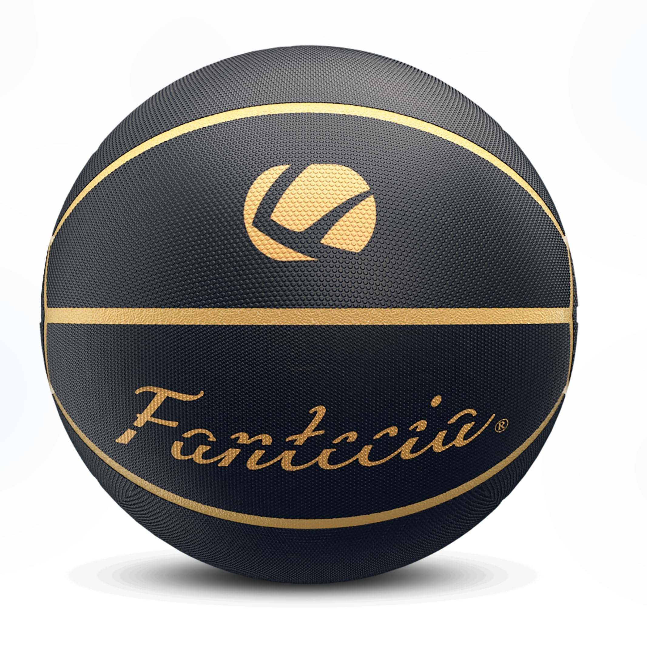 Pallacanestro con pompa, misura ufficiale 7, per interni ed esterni, con pompa (nero oro)