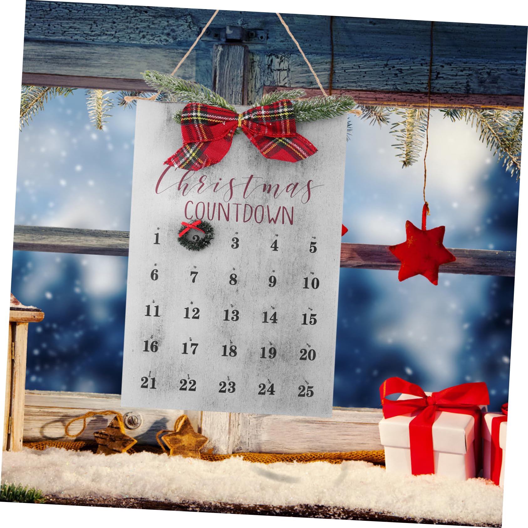 Rustikaler Weihnachts Countdown Wreath Kalender Für Weihnachten Handgefertigt Aus Hochwertigem Material Für Festliche Ihrem Zuhause Oder Büro
