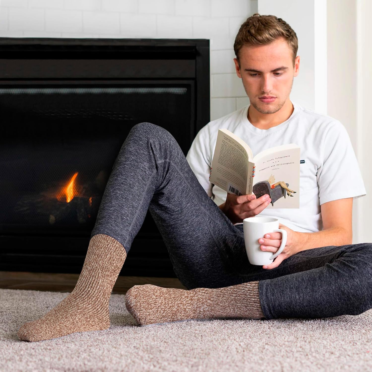 HOT FEET Thermal Socks for Men, Cold Weather, 2/4 Pack Thick Warm Socks, Winter Insulated, Stocking Stuffers, Size 6-12.5 - Image 2