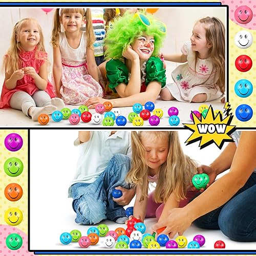 Miniatura 6 de 100 mini bolas de estrés de cara sonriente a granel de 1.57 pulgadas, de colores, suaves, pequeñas, de espuma, divertidas bolas de alivio del estrés