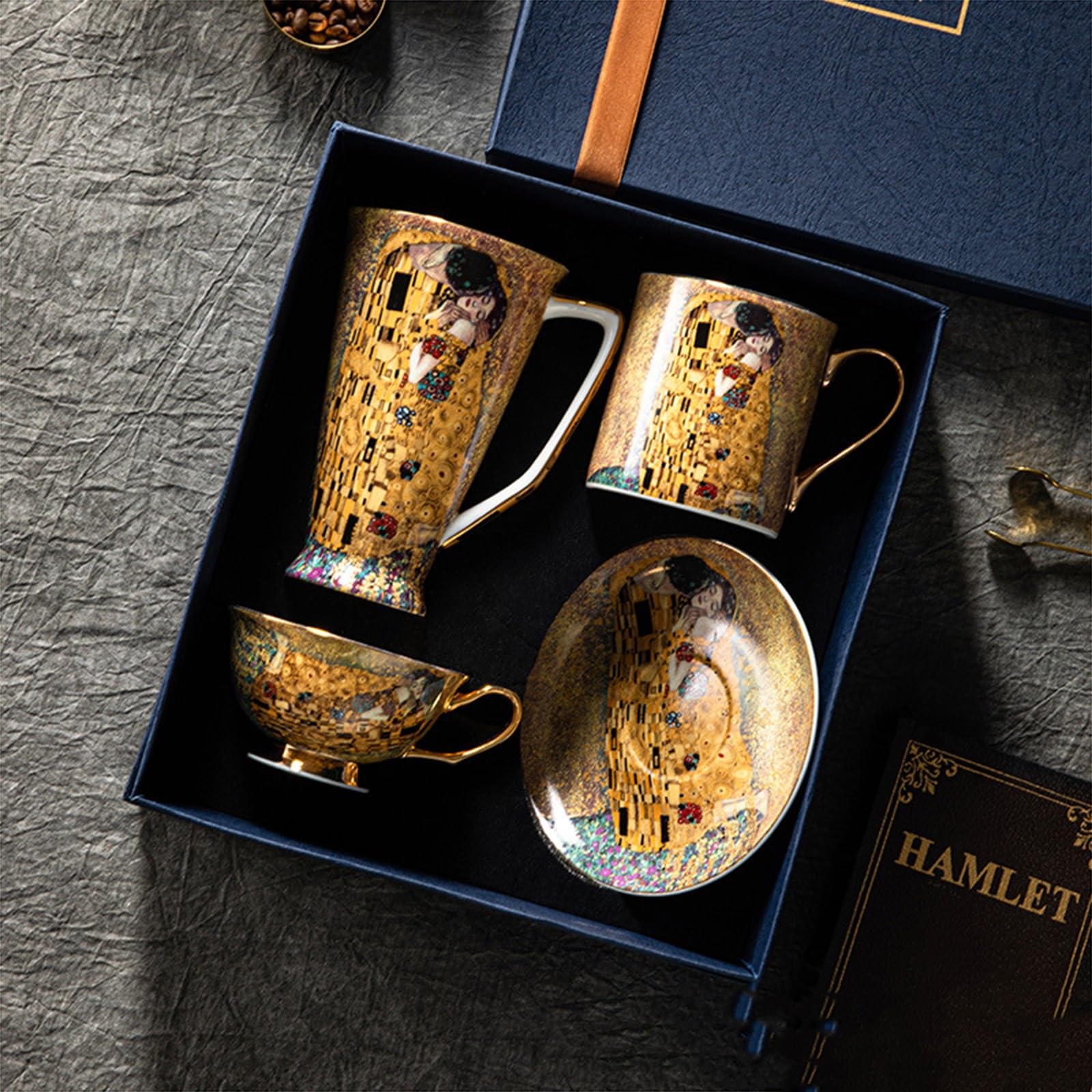 Zestaw spodków z europejskiej porcelany kostnej, ceramiczna filiżanka do herbaty, kawy, popołudniowa herbata, do domu, kuchni, biura, dla kobiet, dorosłych (H-4)