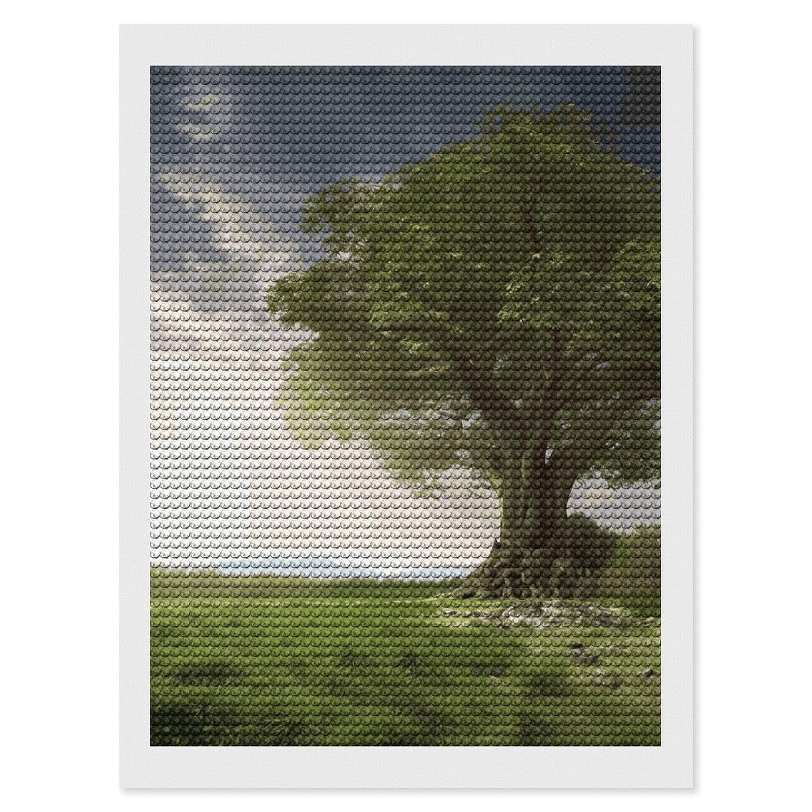 LDGSUPH Tree with Branch Scenery Diamond Painting Kits for Adults Paint with Diamond Pictures Art DIY Full Drill Diamond Dots Painting Personalized Diamond Photo for Home Wall Decor Gift 12"x16"