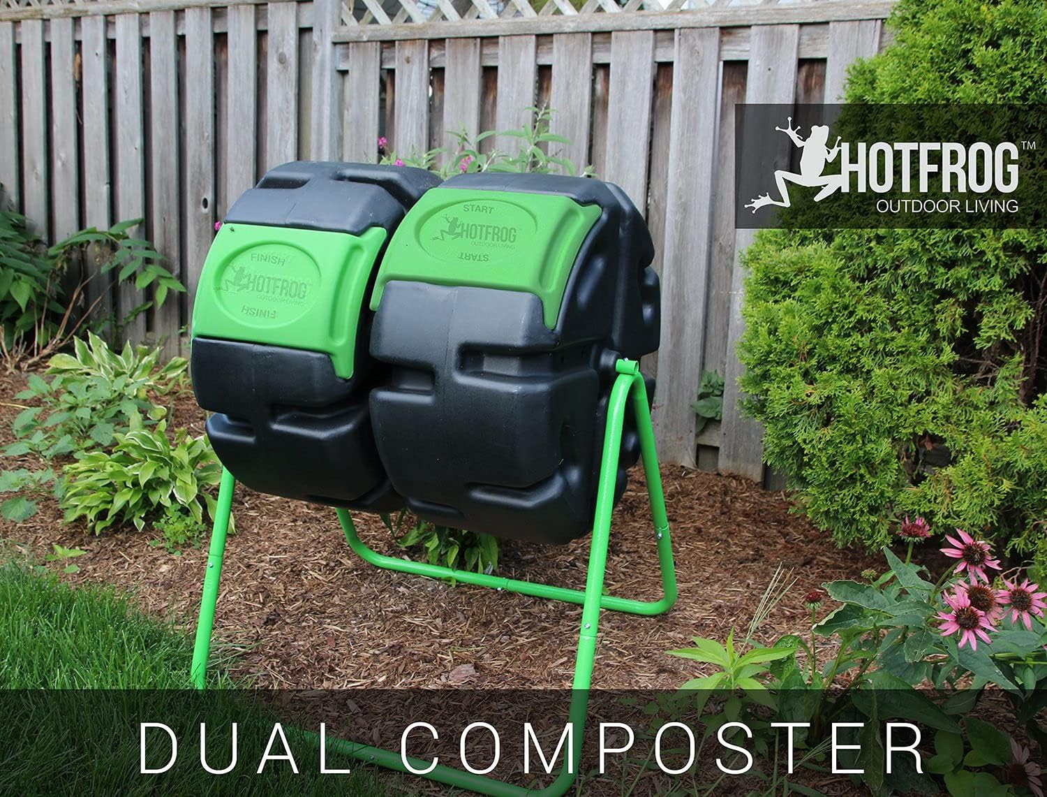 FCMP Outdoor Dual Body Tumbling Composter by HOTFROG : Patio, Lawn & Garden
