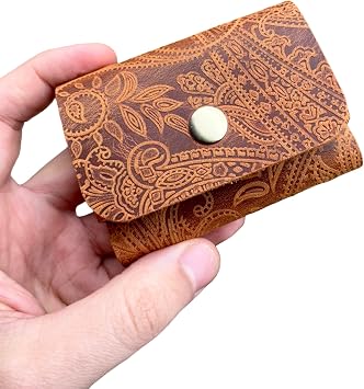 Hakiki Deri Minimal Kartl k, Erkek & Kad n Minimalist Kartvizitlik, Tek  t tl   k Para ve C zdan, Hediyelik  r n Desenli Camel