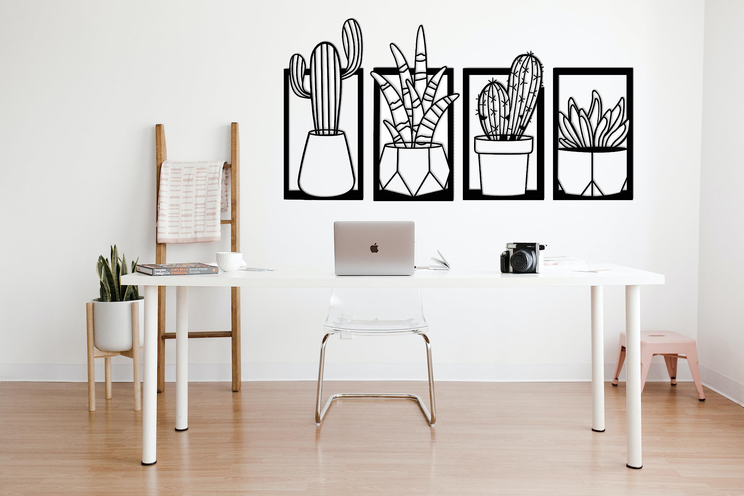 ZGX Cactus Design Wooden Frame 4 Pcs