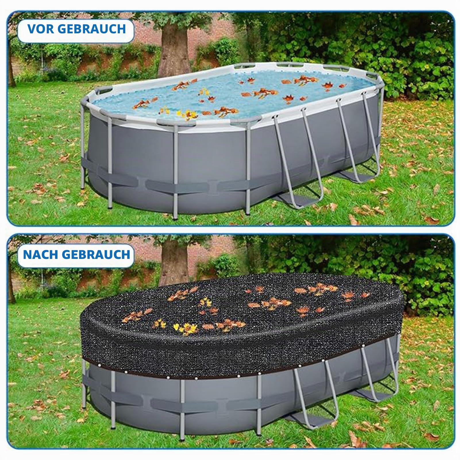Feinmaschiges Laubnetz, ovale Abdeckung für Poolblätter - feinmaschiges Netz für Poolschutt | Laubnetze für ausgehöhlte Pools für Haus, Garten, Hotel