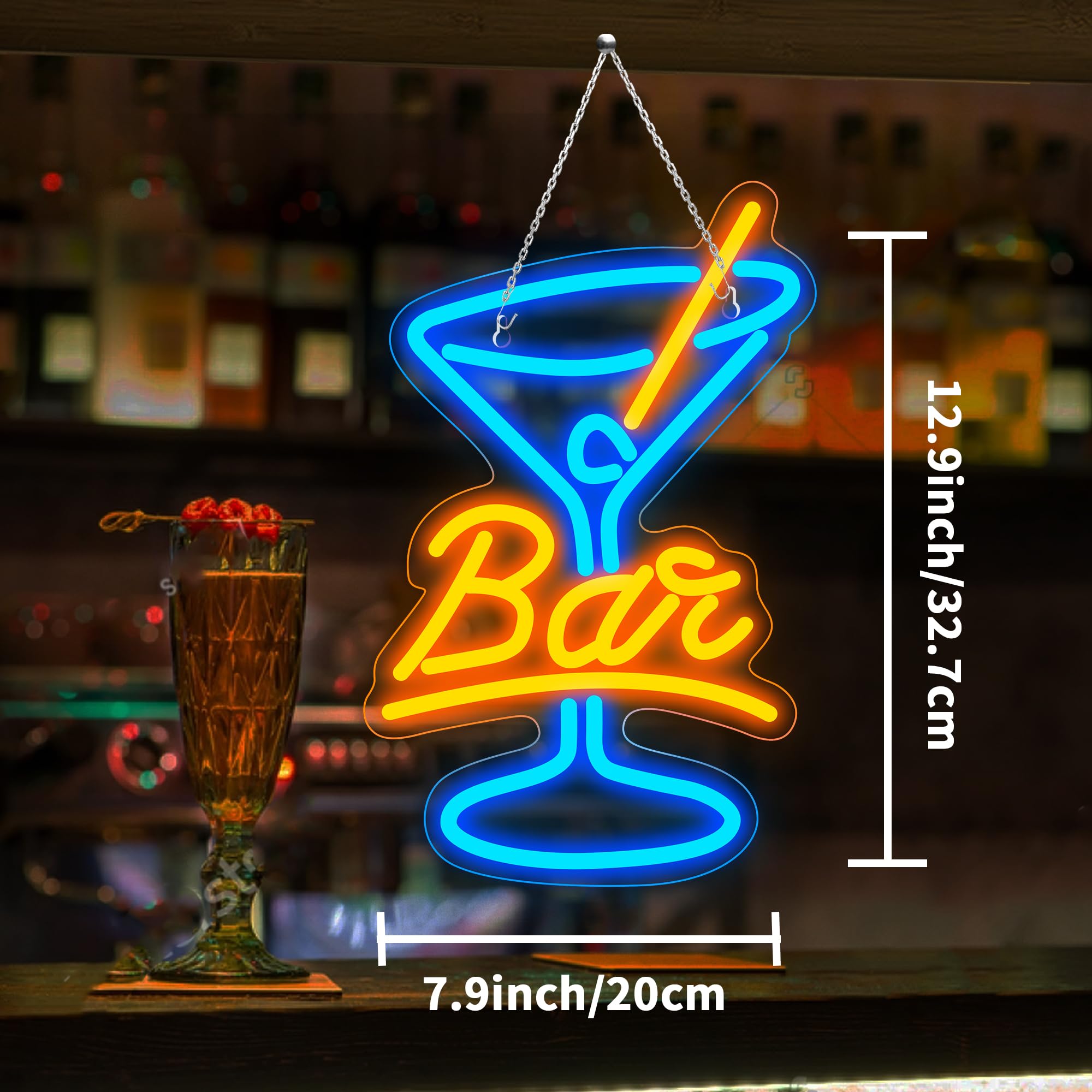 Amazon.co.jp: バー ネオンサイン カクテル 壁装飾 カクテルLEDネオン 
