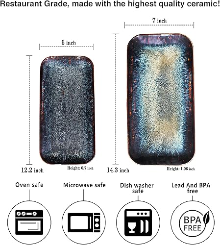 Miniatura 2 de Juego de 2 platos llanos de porcelana, plato principal para carne, pan, risotto, pasta, ensalada, apto para microondas, horno y lavavajillas,