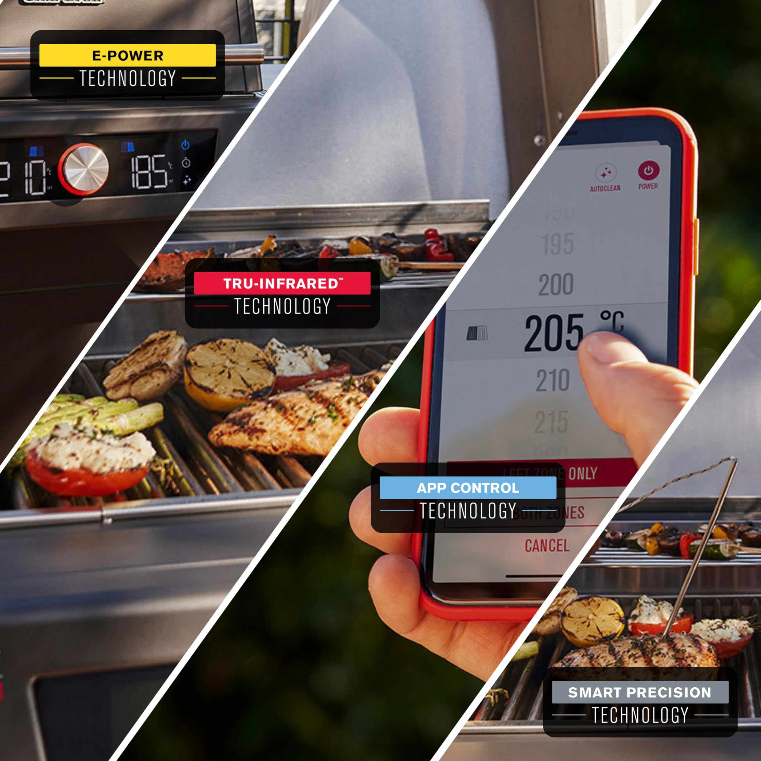 Char-Broil EVOLVE Electric Elektrogrill | 90°C-370°C, App Control, 2 Zonen, Kerntemperaturfühler