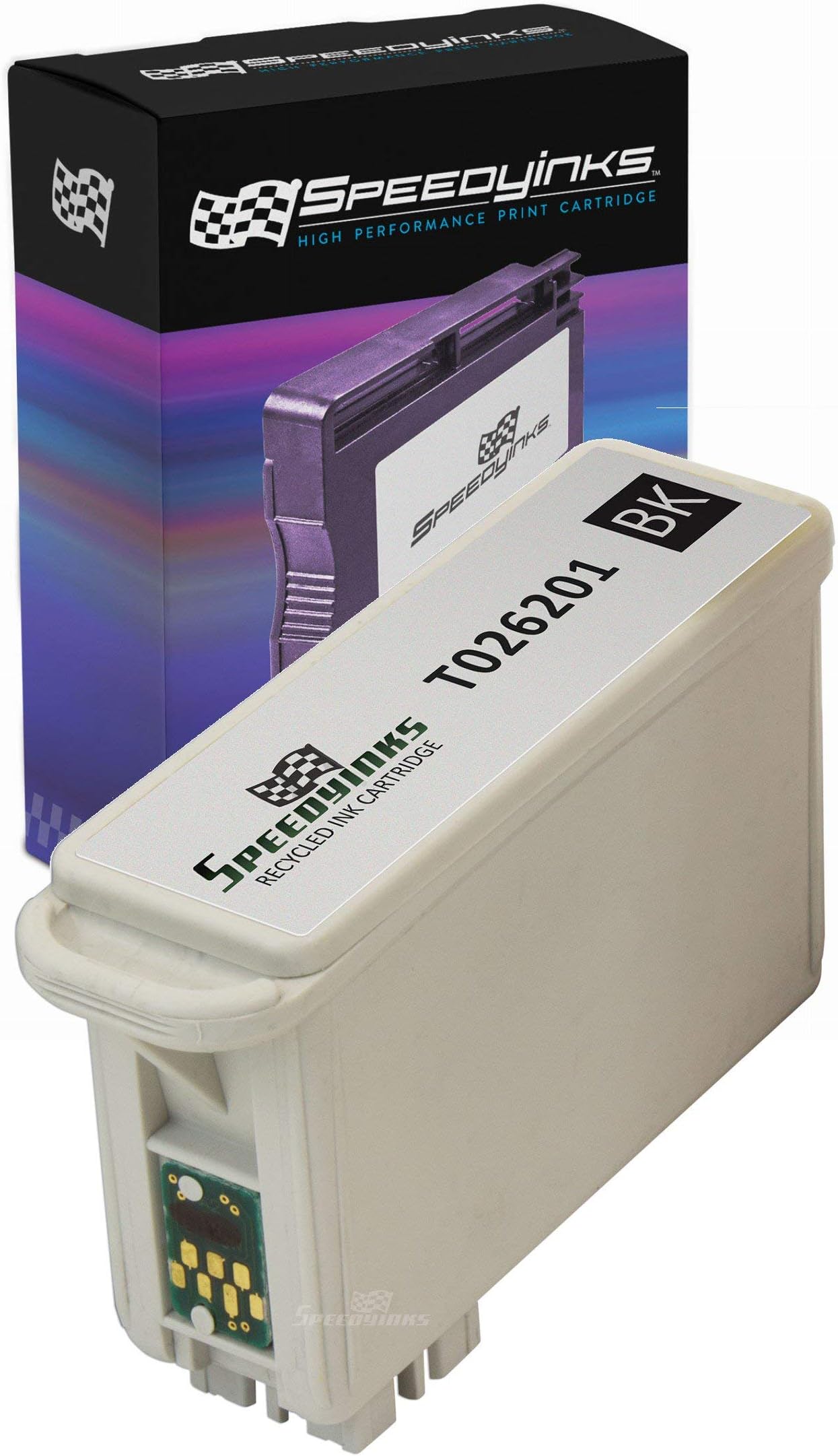 Speedy Inks Remanufactured Ink Cartridge Replacement for Epson T026201 (Black)