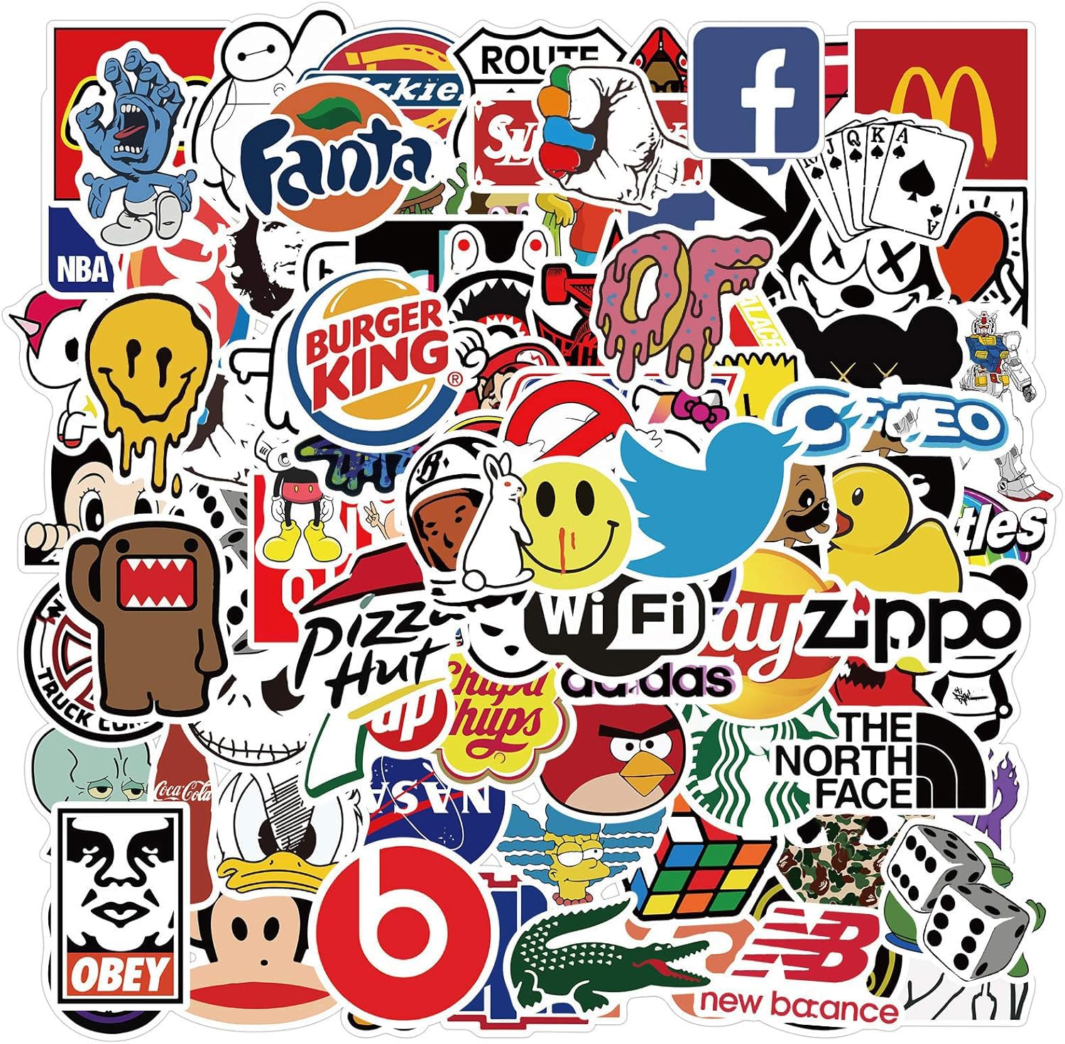 200 Stück wasserdichte Sticker Set - Vinylaufkleber Graffiti Style Aufkleber Deko für Skateboard Laptop Koffer Helm Motorrad Auto Fahrrad Computer, Geschenk für Jugendliche Erwachsene