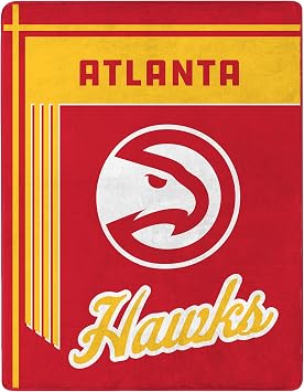 Northwest Atlanta Hawks NBA Officially Licensed 4660 Microfiber Throw Blanket All Team Logos & Colors Cozy Game Day Throw for Fans, Living Room, Couch & Dorm