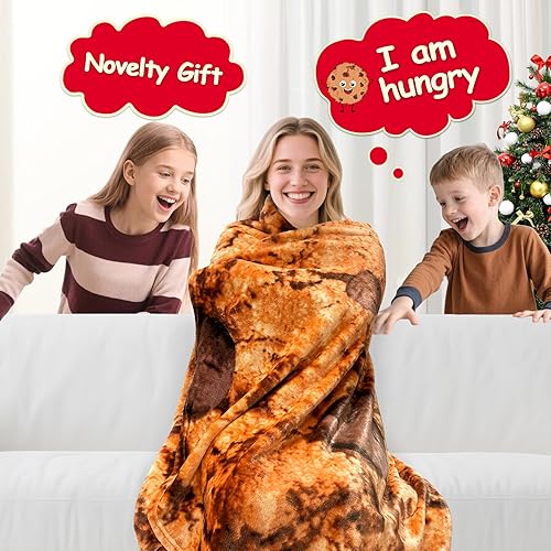 Miniatura 2 de mermaker Manta de galletas de 71 pulgadas para adultos y niños, manta realista de galletas, regalos divertidos para mujeres, hombres, adolescentes,