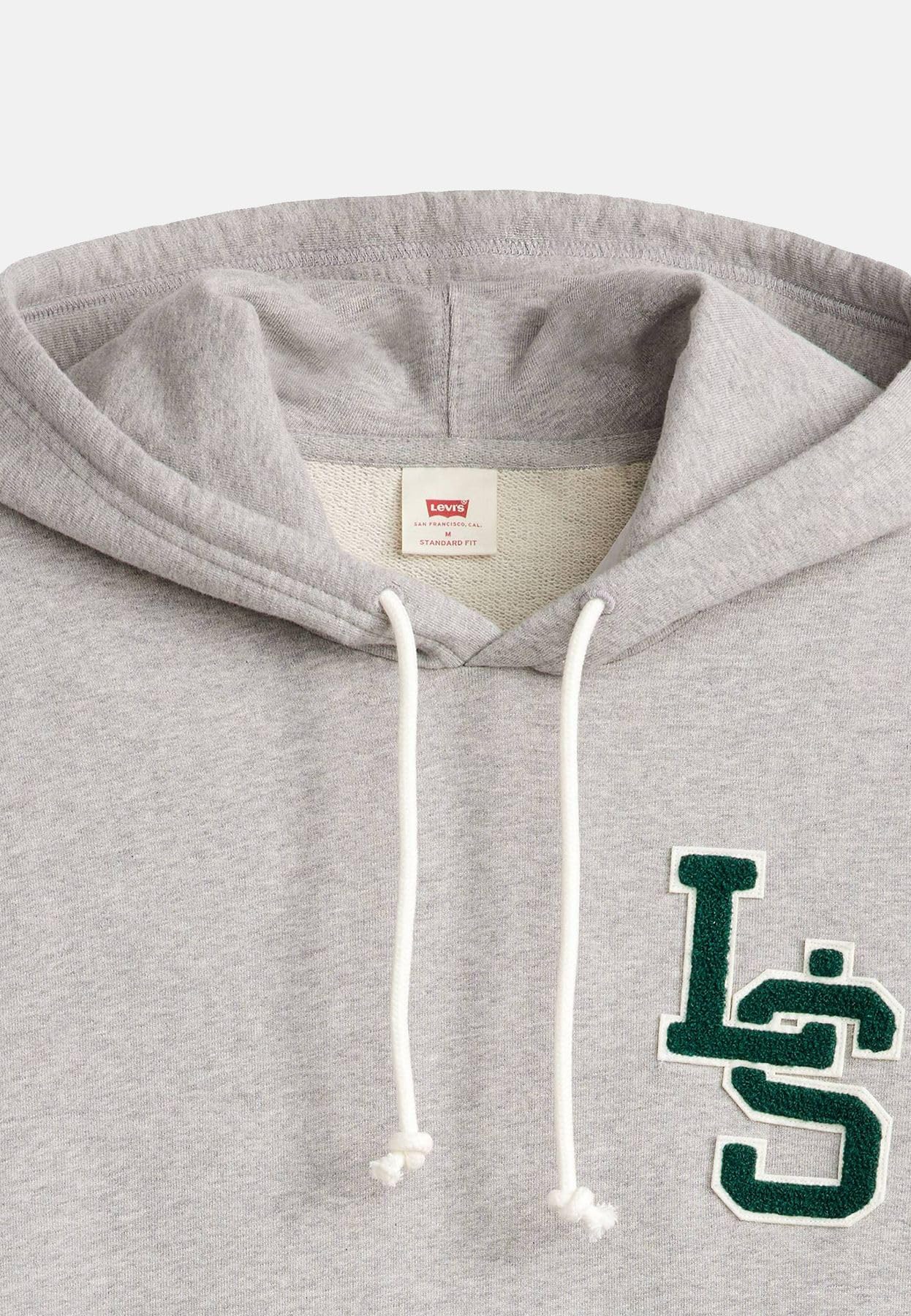 Levi's Męska standardowa bluza z kapturem, Ls Letterman Hoodie Mhg, S