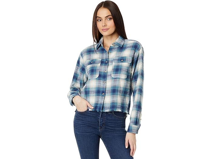 Raw Edge Cropped Plaid - Image 3