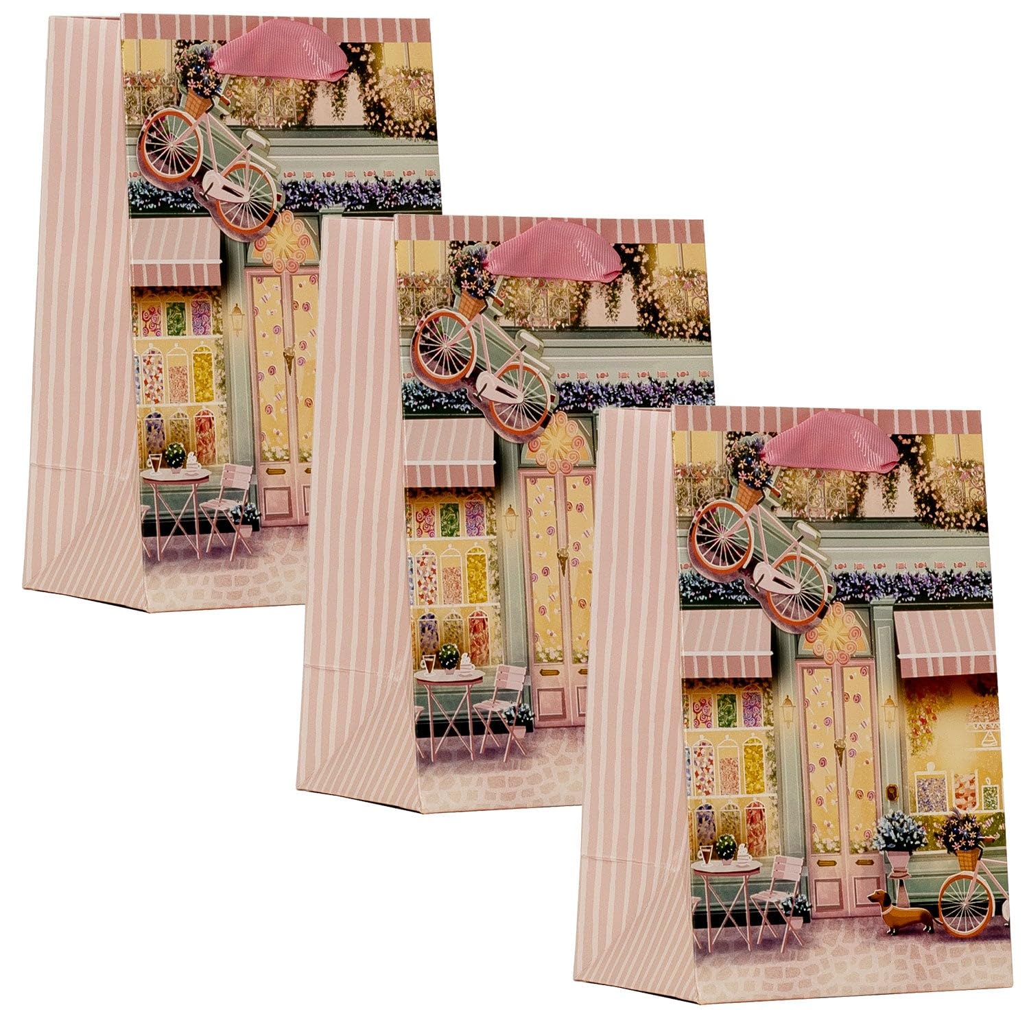 Design By Violet Parisienne Sweet Shop Small Paper Gift Bags Pack of 3