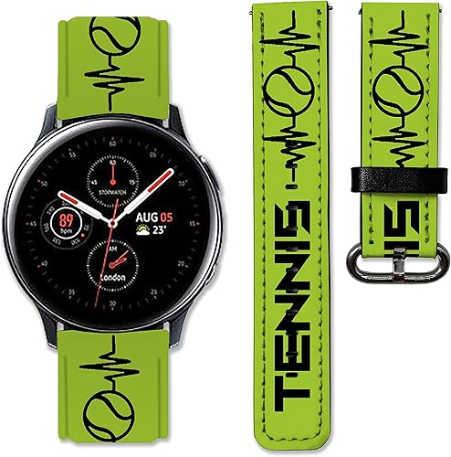 Miniatura 1 de Correa de cuero de repuesto compatible con Samsung Galaxy Watch 3 Active 2 de 1.575in, 1.614in, 1.654in, 1.772in, 1.811in, Gear S3 S2 y otros