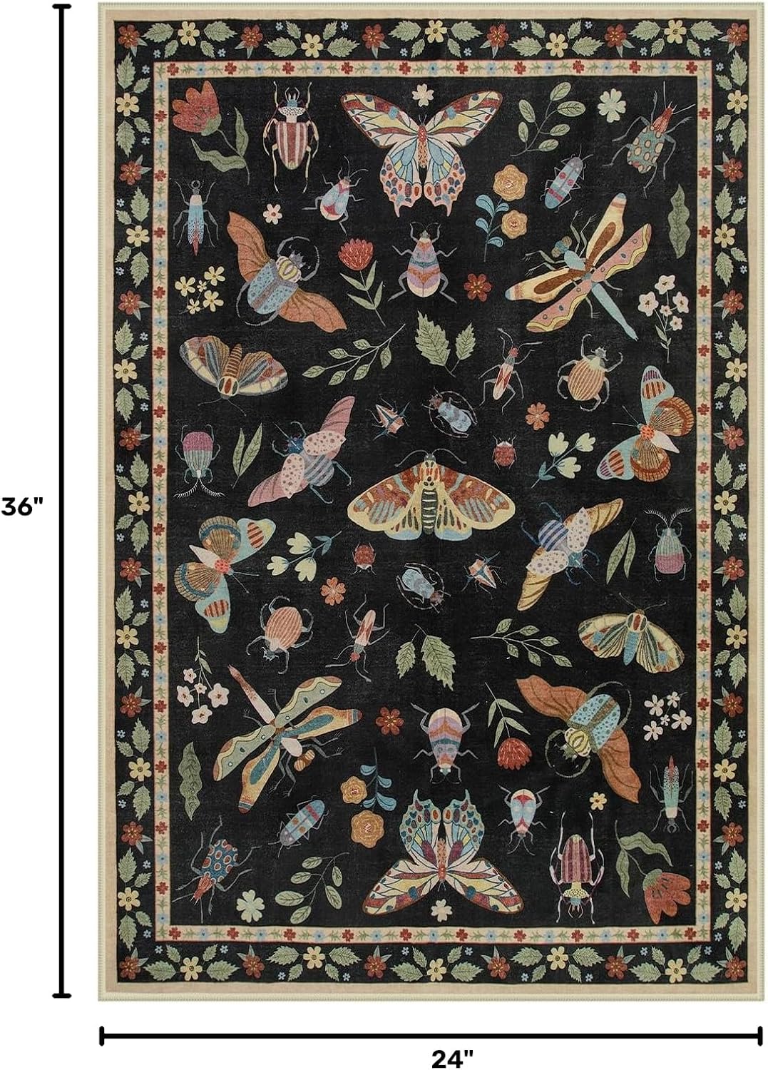 Lahome Insect Washable Rug 2x3, Bug Entryway Rug Door Mat Indoor Entrance image 2