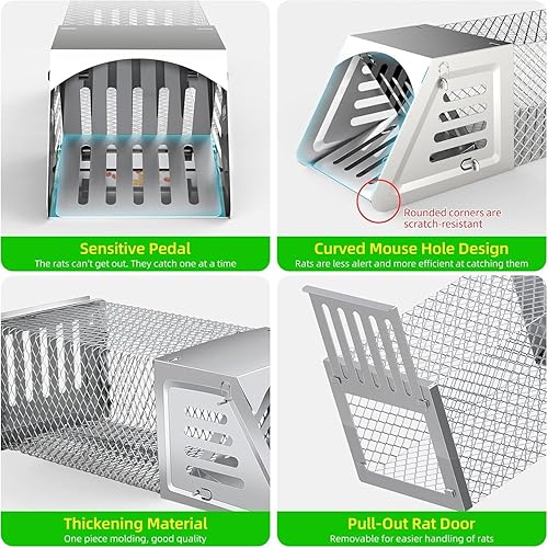 Miniatura 4 de Chipmunk Trap Humane Rat Trap,Multi-Catch Reusable Mouse Trap for HomeGardenWarehouse, Humane Mouse Traps- Safe & Effective Mouse for Families &