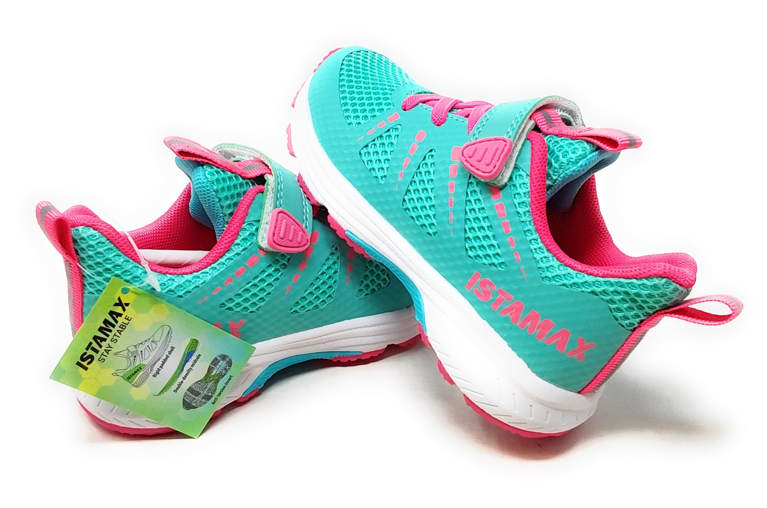 IMAA3807 Scarpe Sportive in Mesh Traspirante,Turchese e Rosa,Antipronazione e Antitorsione,A Strappo