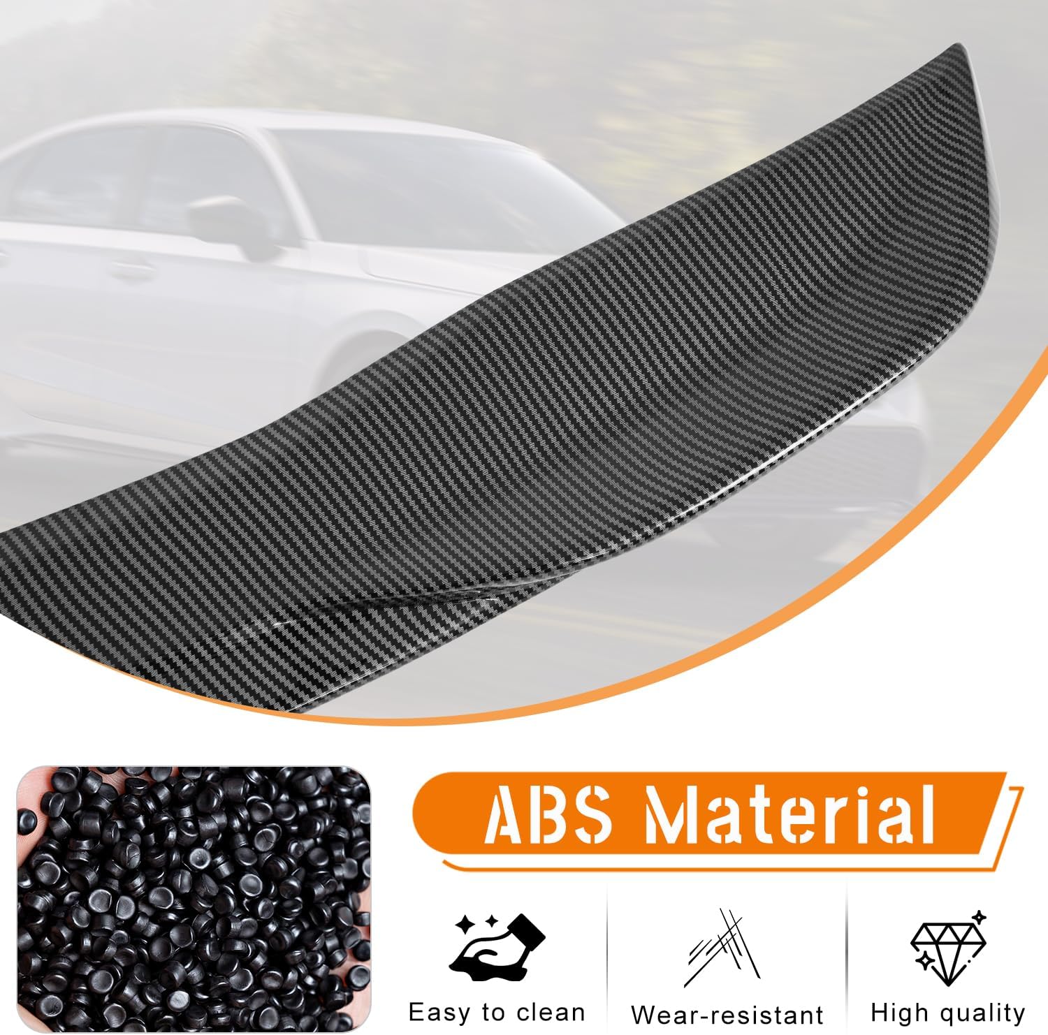Rear Spoiler Wing Trunk Lip fit for Compatible with for 11th Gen Honda Civic Sedan 2022-2025,Rear Body Part Molding Cover Trim,Exterior Sporty Decoration Accessories (Carbon Fiber Texture)
