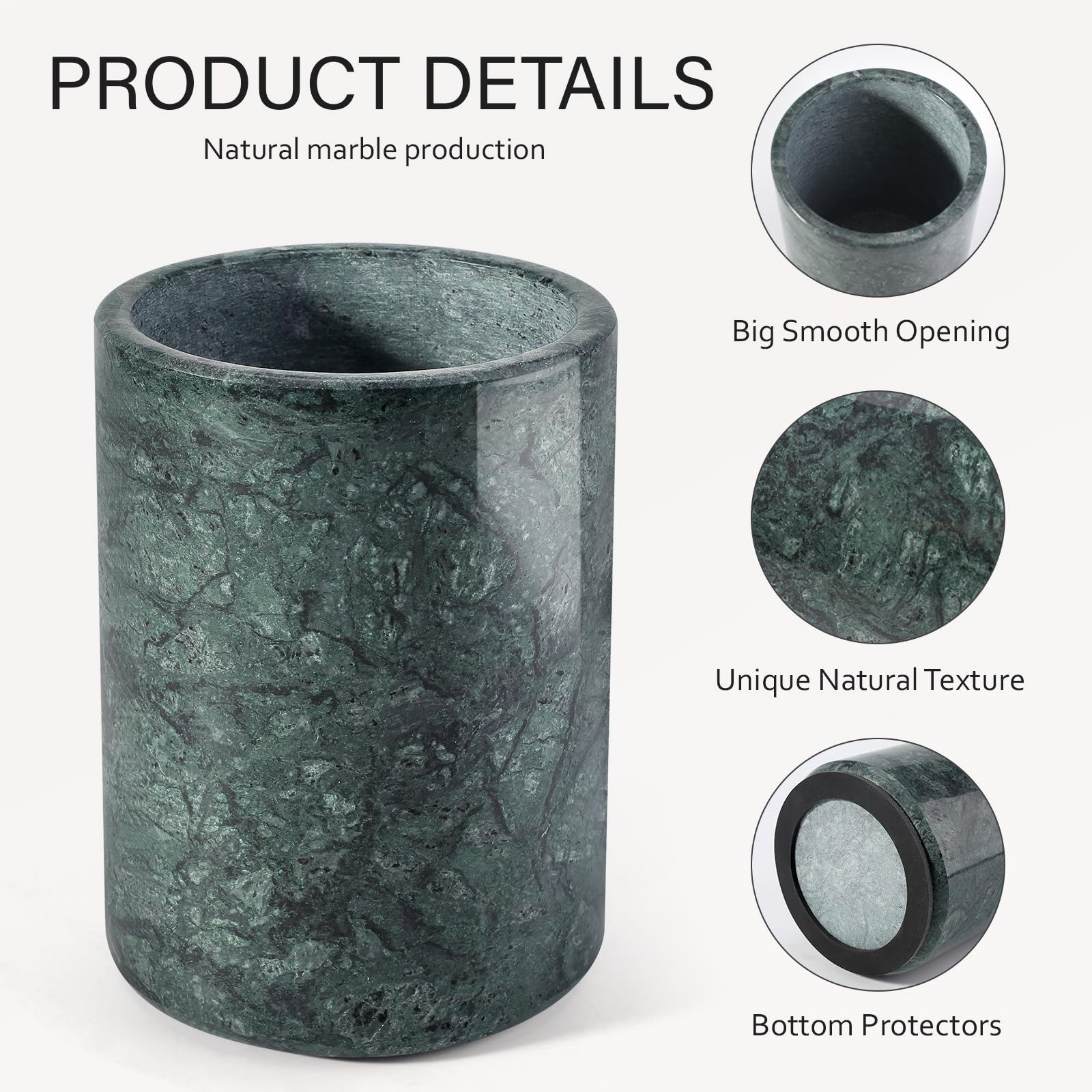 Marble Wine Bottle Chiller Bucket - Versatile Wine Chillers for Bottles - Handcrafted Wine & Champagne Cooler for Parties, Dinner - Stone Kitchen Utensil Holder Ideal for Wine Enthusiasts，Green — Amazon image 3