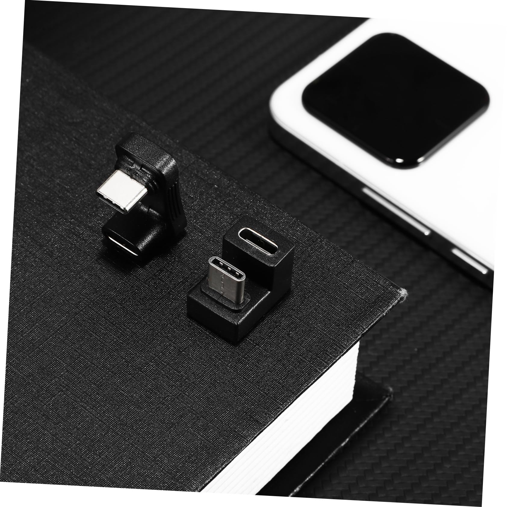 OKUMEYR 2Pcs USB C Right Angle Adapter U Shaped Type C Connector for Laptop Tablet Compact Lightweight Design Easy Use