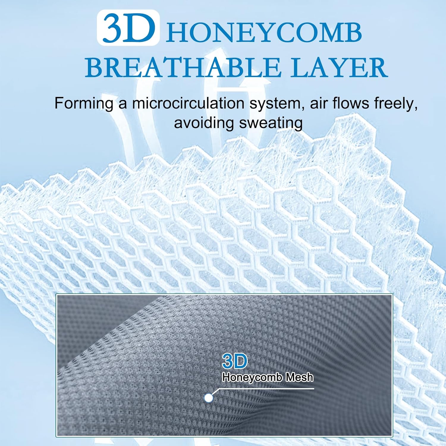 YOUR MOON Queen Size Cooling Mattress Pad for Hot Sleepers - Soft, Breathable, Noiseless Bed Pad Cover with Fitted Deep Pocket (8-16 Inches) - Enhanced Cooling Technology for Restful Sleep, Blue