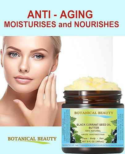 Miniatura 4 de Botanical Beauty Mantequilla de aceite de semillas de grosella negra, 100% pura virgen natural sin refinar, prensada en frío para cara, piel,