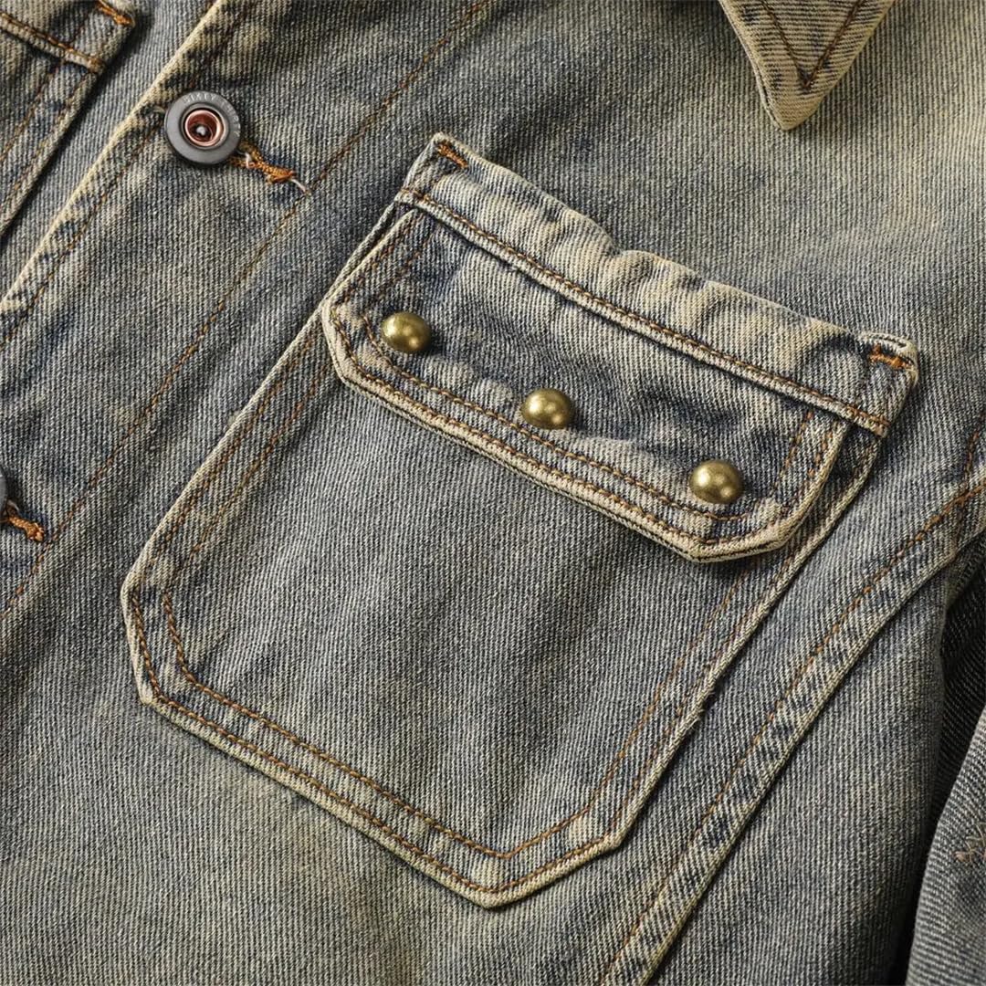 Męska kurtka dżinsowa Retro Classic Street Trend Przystojna Jazda Wiatroszczelna High Street