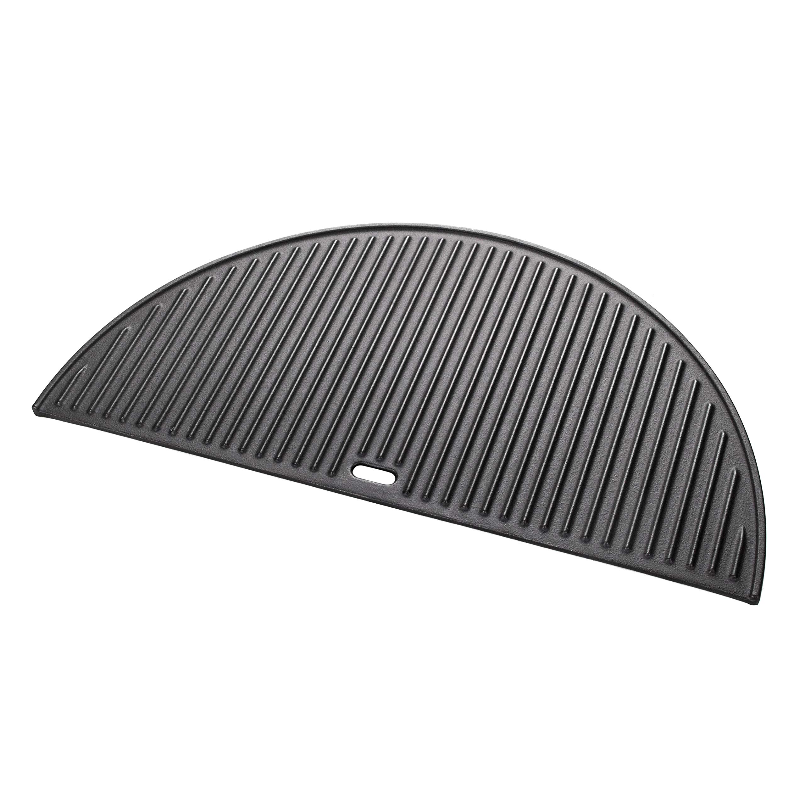 Half Moon Reversible Griddle for Kamado Joe Cast Iron KJ23RHC Classic II  KJ23NRHCI Classic III KJ23RH Classic I Stand-Alone, Large Big Green Egg  Grill
