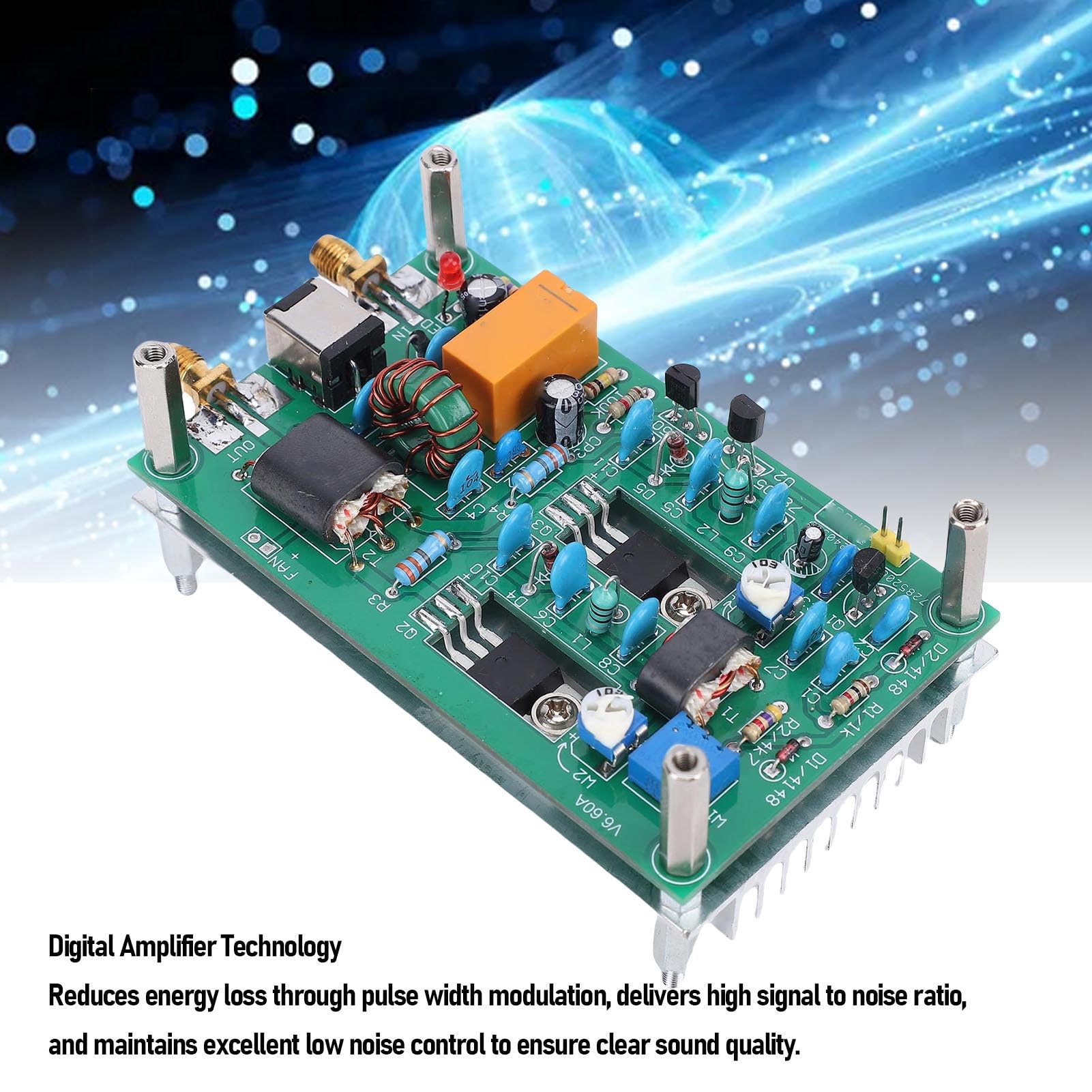 Tonysa 30W HF Lineare Verstärkerplatine 3-28 MHz, HF -Leistungsverstärker für HAM -Radio -QRP -Transceiver, mit Kühlkörper für Kurzwellenkommunikation