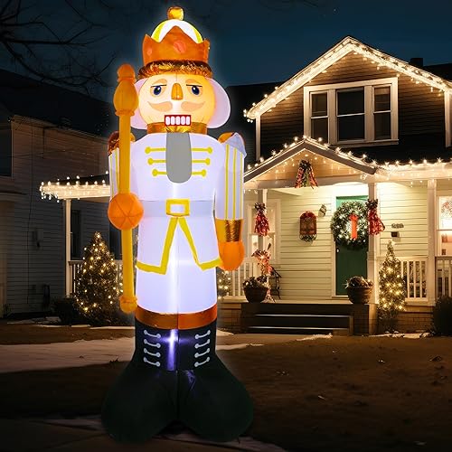 Syhood Cascanueces inflables de Navidad de 10 pies, soldado cascanueces gigante, decoración de Navidad al aire libre con luz LED integrada,
