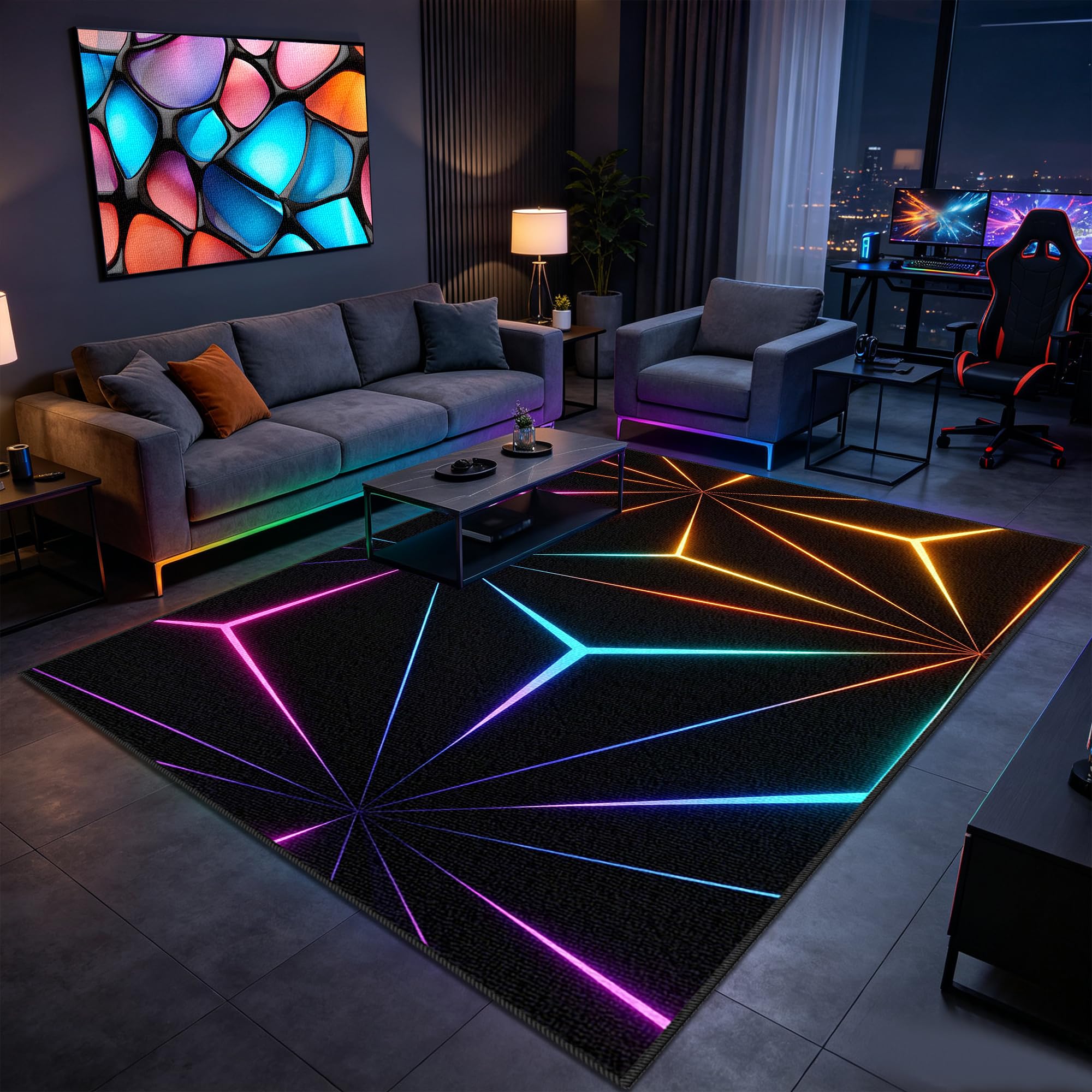 Tapis de chambre de salon de jeu antidérapant pour protéger le sol des chaises de bureau ado