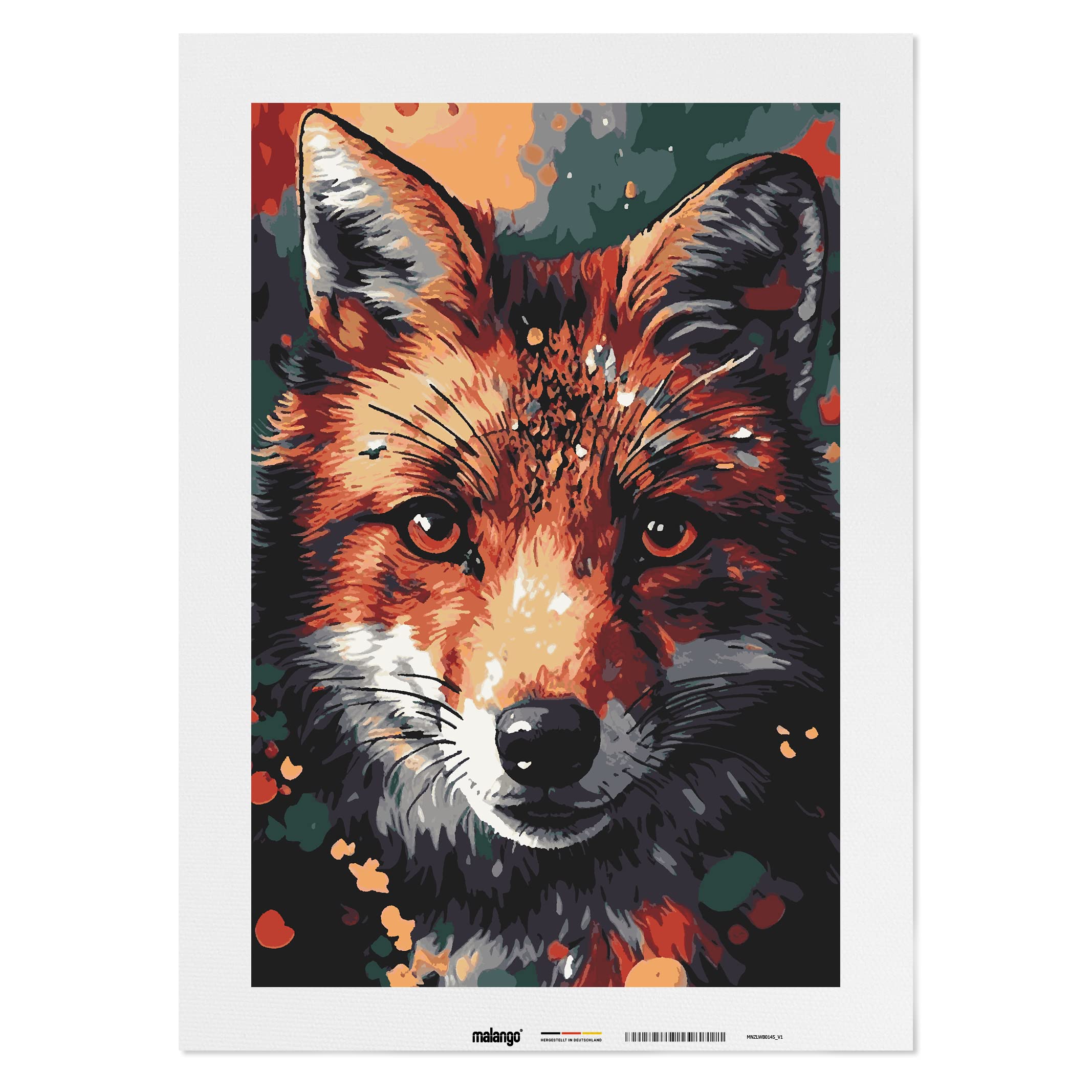 Malen nach Zahlen Erwachsene - Fuchs Fiona 90 x 60 cm groß XL Premium-Malset ohne Rahmen, Hergestellt in unserer Produktion in Deutschland, Kreative