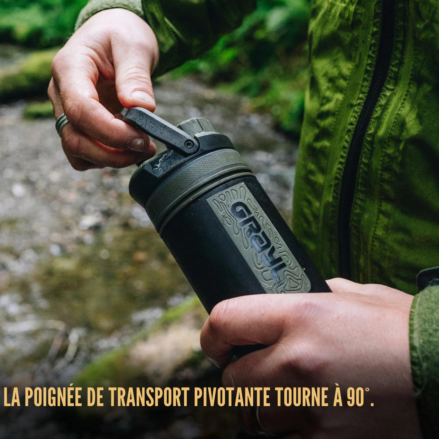 GRAYL UltraPress 500 ml Filtre à eau extérieur élimine 99,99% bactéries virus camping survie voyages Camp Black
