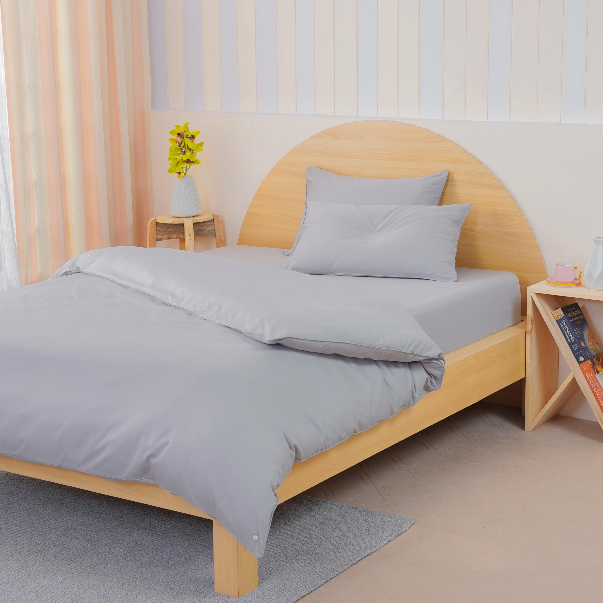 Sheet Story Bamboo Super King Duvet Cover Set, 400 Thread Count, Super King Size Duvet Cover with Pillowcases - Image 2