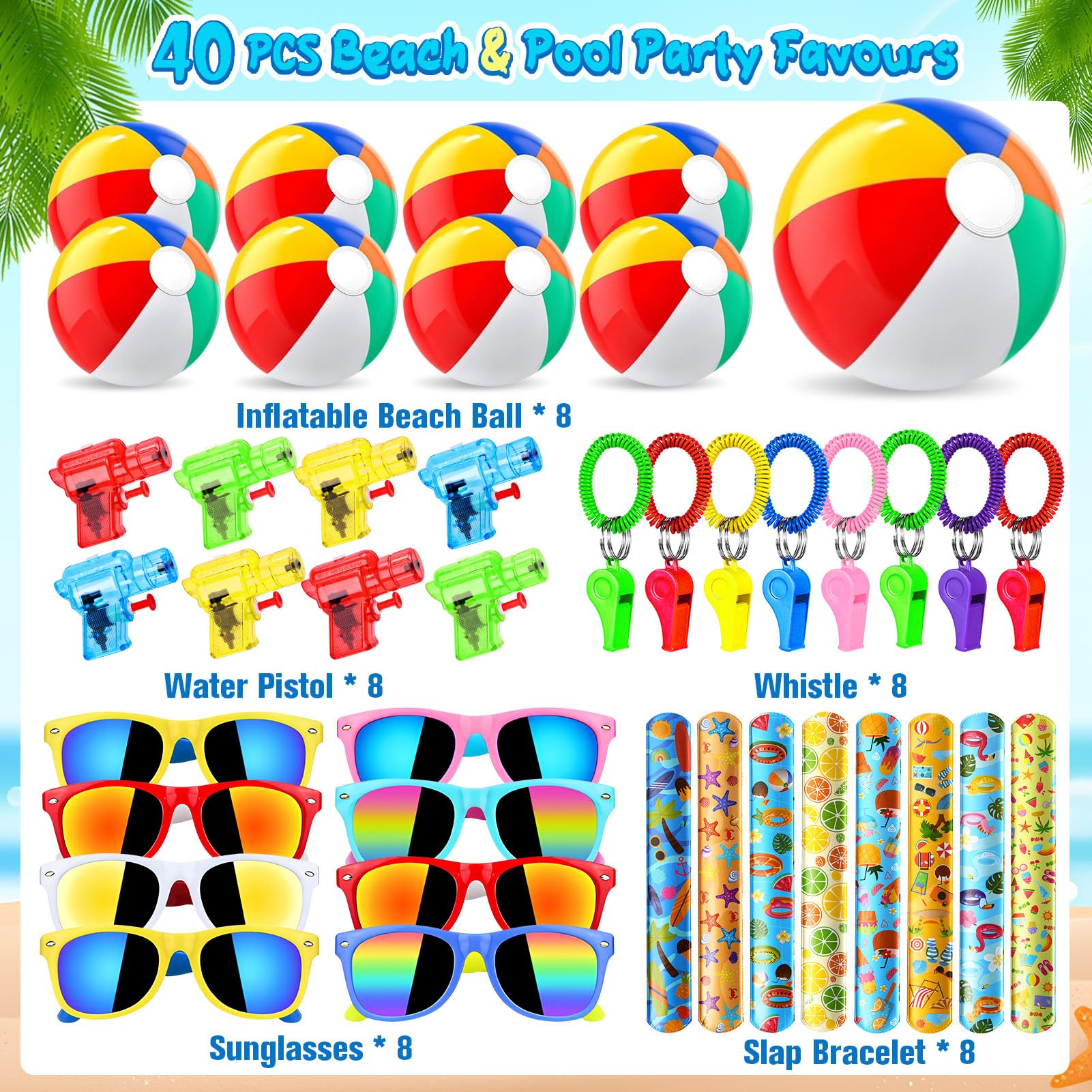 Lot De 40 Lunettes De Soleil Néon Multicolores Pour Fête - Accessoires Anniversaire, Plage Et Piscine