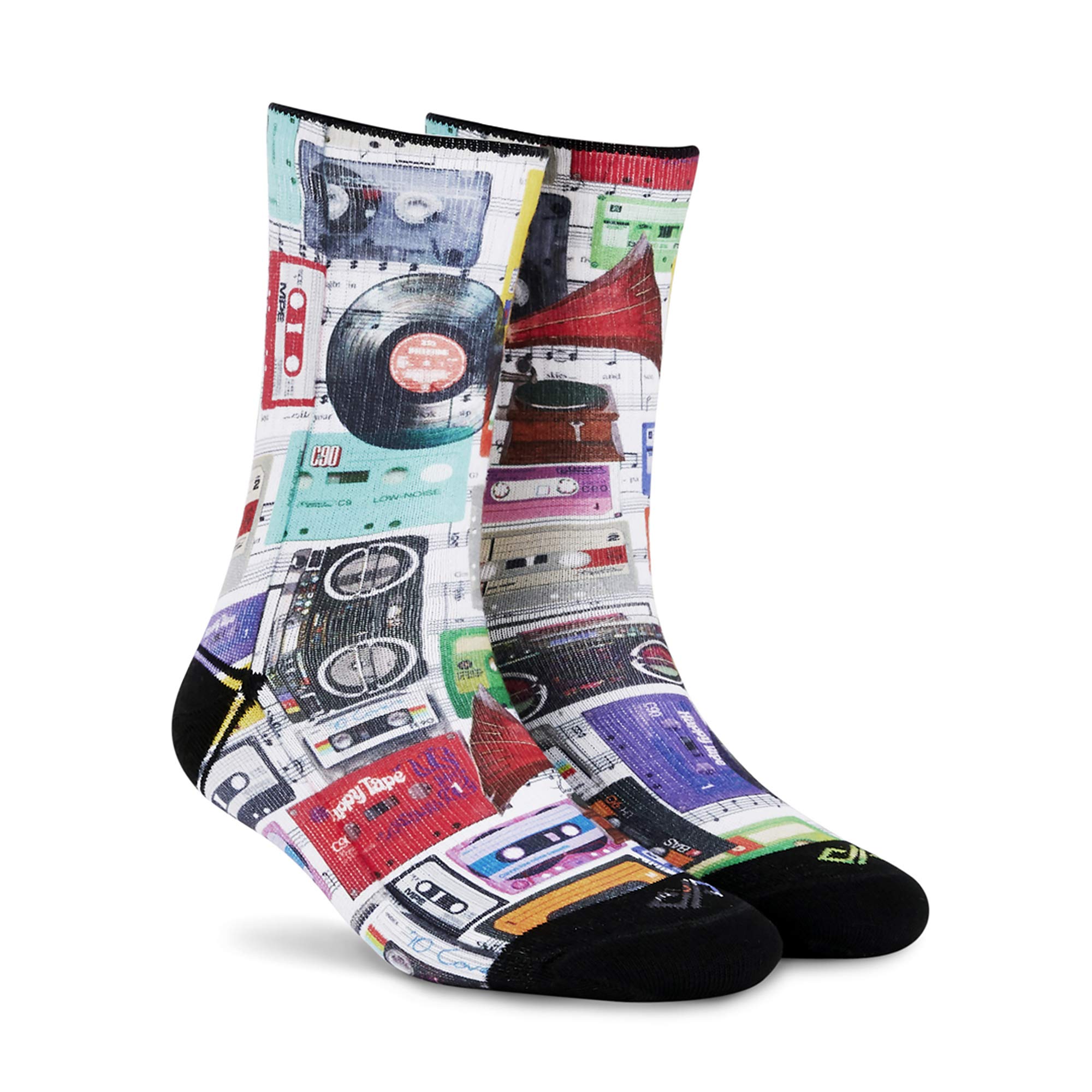 dynamocks Men & Women Crew Length Socks (Cassettes) (Pack of 1 pair; Multicolour; Anti-Odour; Breathable; Durable) (Small-Fits Shoe Size India/UK 4-7)(Large-Fits Shoe Size India/UK 8-10)-picture-18