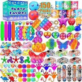 PHIMOTA 150-Pack Fidget Toys Bulk Party Favors for Kids 4-12, Classroom Treasure Box Rewards, Stocking Stuffers Goodie Bags Boys Girls