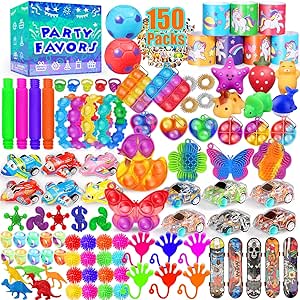 Party Favors for Kids 8-12, 150-Pack Fidget Toys Bulk, Classroom and Party Supplies