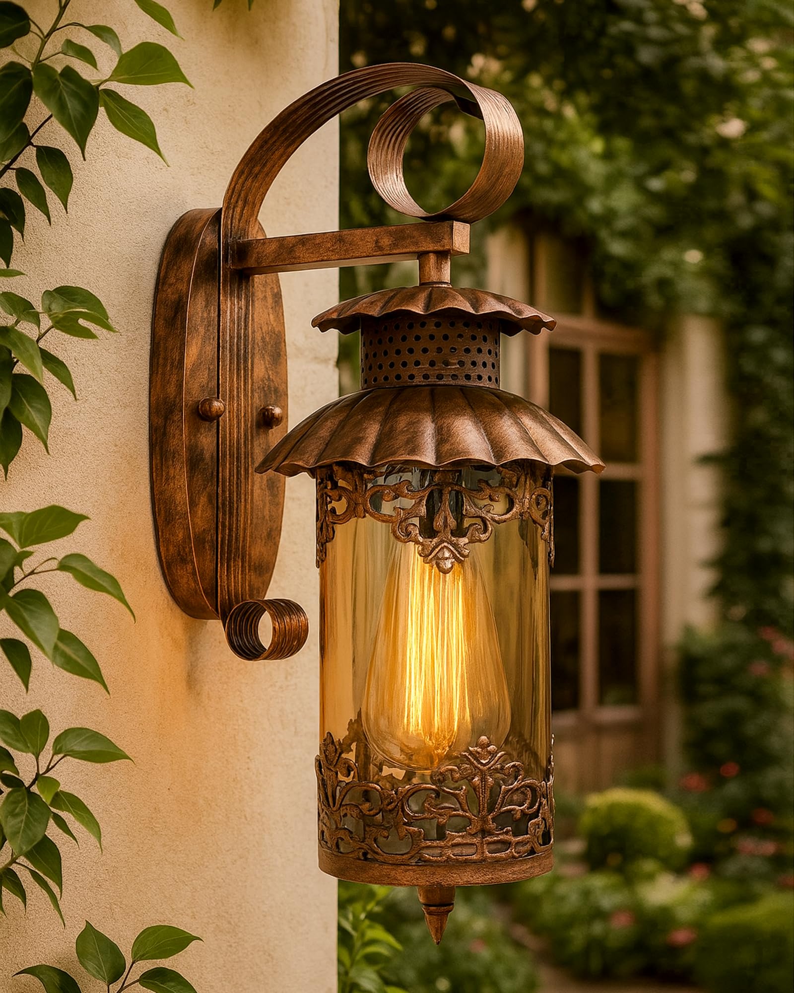 Homesake® Wall Lamp, Lights for Living Room Modern Decor, Fancy Lights Home Decor Items, Antique Home Decorative, Sconce Lamp Light Copper, Diwali Decoration Items (Rustic, Filigree Cylinder)