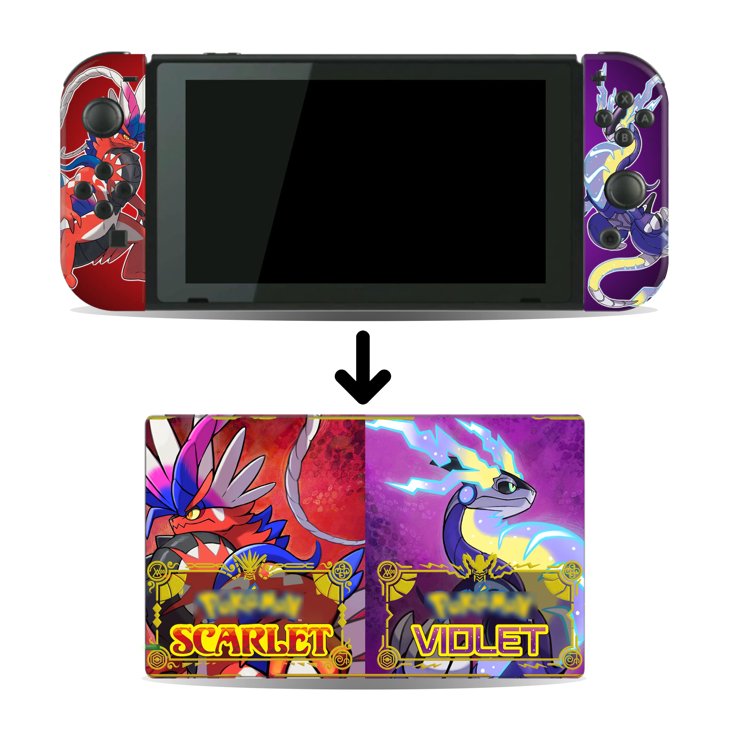 PKMN Scarlet and Violet Game Skin Compatible with Switch Console and Dock